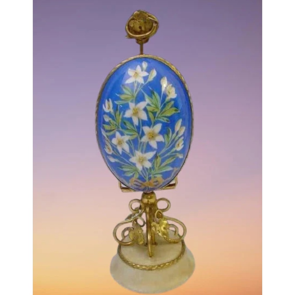 French Grand Tour Palais Royal Enameled Sewing Etui Egg Casket Box